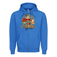 True Royal just a girl who loves pumpkin spice Zipper Hoodie - CowGirlArtShop