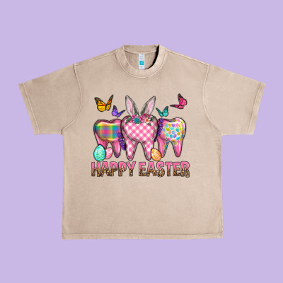 Happy Easter Dental And Egg Urban Heavy Tee Designed By Bundleandbundleshop