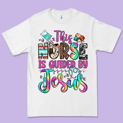 This Nurse Is Guided By Jesus Premium Tee Designed By Jahusdesignshop