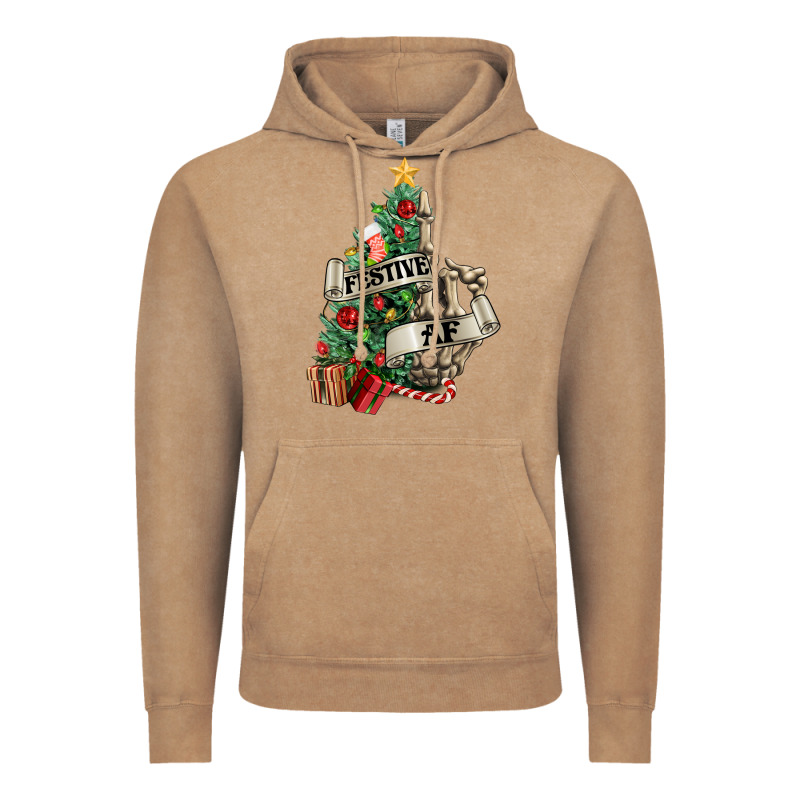 Festive Af Christmas Middle Finger Vintage Hoodie by NancyCooperArtShop | Teevron