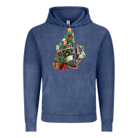Vintage Denim Festive af Christmas middle finger Vintage Hoodie - NancyCooperArtShop
