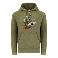 Vintage Olive Festive af Christmas middle finger Vintage Hoodie - NancyCooperArtShop