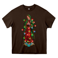 Chocolate Brown our lady of Guadalupe Christmas Heavy Core Tee - Jasminsmagicworld