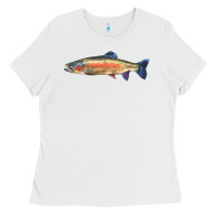 White Rainbow Trout Ladies Tee - LillyAllenDesigns