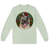 Matcha Christmas Pug With Buffalo Plaid Long Sleeve Tee - RanaPortraitStore