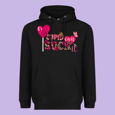 Cupid Can Suck It Valentine's Day Heavyweight Hoodie Designed By Fadigitalartstudio
