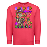 Cardinal Bead up bitches it's Mardi Gras skeleton Premium Sweatshirt - FaDigitalArtStudio