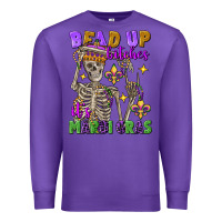 Purple Bead up bitches it's Mardi Gras skeleton Premium Sweatshirt - FaDigitalArtStudio