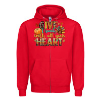 Red give thanks with all your heart Zipper Hoodie - CowGirlArtShop