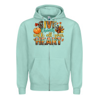 Give Thanks With All Your Heart Zipper Hoodie | Teevron