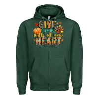 Sports Green give thanks with all your heart Zipper Hoodie - CowGirlArtShop