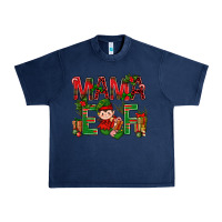 Navy Mama Elf With Gift Christmas Urban Heavy Tee - BundleAndBundleShop