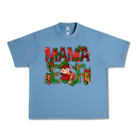 Pebble Blue Mama Elf With Gift Christmas Urban Heavy Tee - BundleAndBundleShop