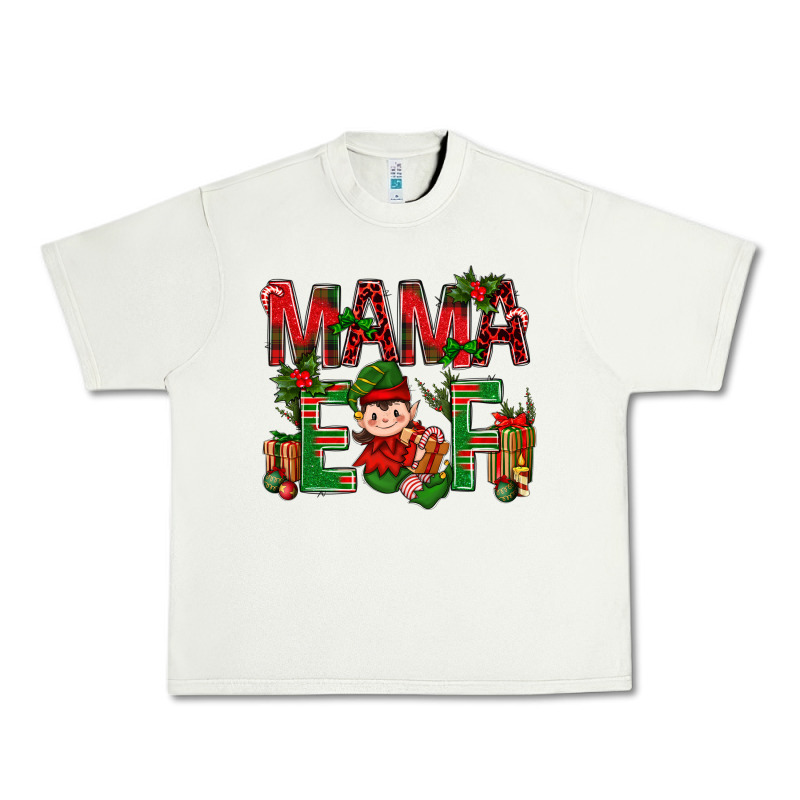 Mama Elf With Gift Christmas Urban Heavy Tee by BundleAndBundleShop | Teevron