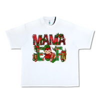 White Mama Elf With Gift Christmas Urban Heavy Tee - BundleAndBundleShop