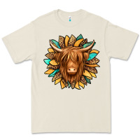 Bone highland cow turquoise sunflower Premium Tee - Jasminsmagicworld