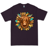 Plum highland cow turquoise sunflower Premium Tee - Jasminsmagicworld