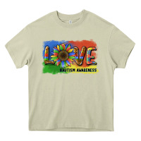 Mossy sunflower love autism awareness Heavy Core Tee - BarkalooDesign