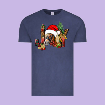 Joy Christmas With Horse Bbs Vintage Tee Designed By Bundleandbundleshop