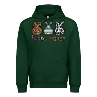 Forest Green Happy Easter Urban Hoodie - CowhideDigitalArt