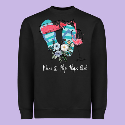 Wine Flip Flops Girl Heavyweight Sweatshirt Designed By Bettercallsaul