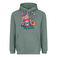 Sage better together donut and coffee valentines day Heavyweight Hoodie - OliviaCreatesArt