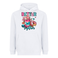 White better together donut and coffee valentines day Heavyweight Hoodie - OliviaCreatesArt