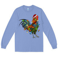 Colony Blue Christmas Lights Rooster Long Sleeve Tee - RanaPortraitStore