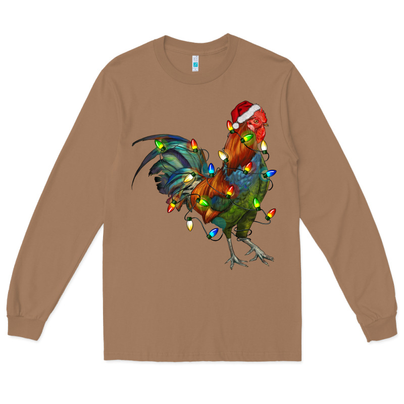 Christmas Lights Rooster Long Sleeve Tee by RanaPortraitStore | Teevron