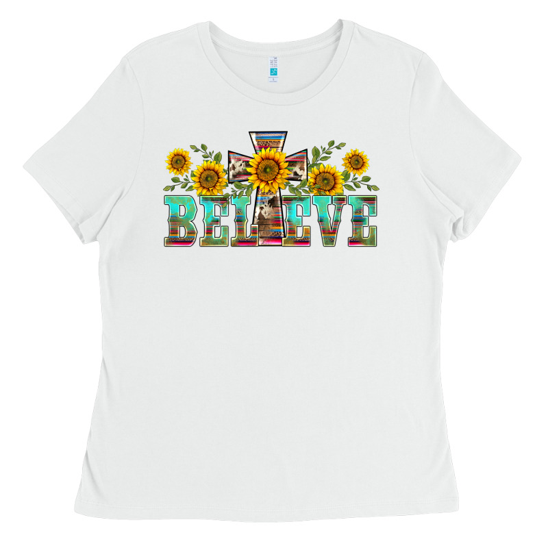 Western Believe Sunflowers Flowers Ladies Tee by BarkalooDesign | Teevron
