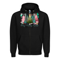 Black verry merry nurse Zipper Hoodie - CowGirlArtShop