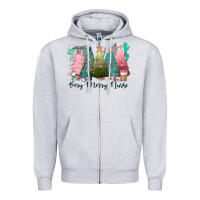 Heather Grey verry merry nurse Zipper Hoodie - CowGirlArtShop