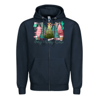 Navy verry merry nurse Zipper Hoodie - CowGirlArtShop