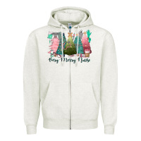Oatmeal Heather verry merry nurse Zipper Hoodie - CowGirlArtShop