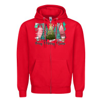 Red verry merry nurse Zipper Hoodie - CowGirlArtShop
