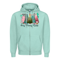 Seafoam verry merry nurse Zipper Hoodie - CowGirlArtShop