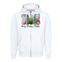 White verry merry nurse Zipper Hoodie - CowGirlArtShop