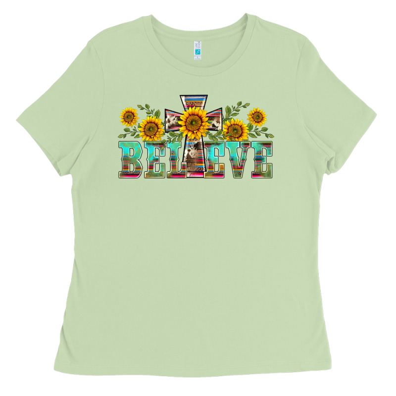 Western Believe Sunflowers Flowers Ladies Tee by BarkalooDesign | Teevron