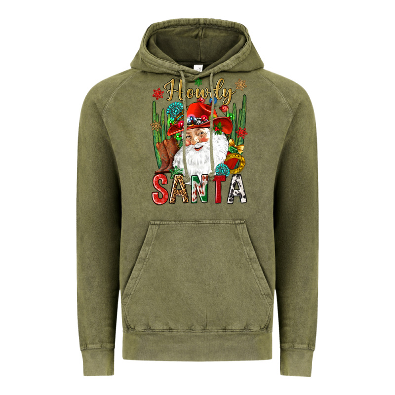Howdy Santa Vintage Hoodie by NancyCooperArtShop | Teevron