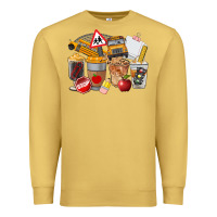 Antique Gold School Bus Coffee Cups Premium Sweatshirt - FaDigitalArtStudio