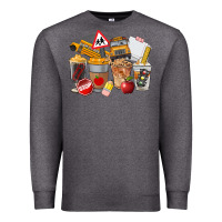 Charcoal Heather School Bus Coffee Cups Premium Sweatshirt - FaDigitalArtStudio