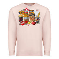 Pale Pink School Bus Coffee Cups Premium Sweatshirt - FaDigitalArtStudio