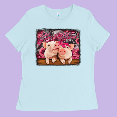 Be Mine Valentine's Day Pigs Ladies Tee Designed By Jasminsmagicworld
