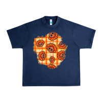Navy Thanksgiving Turkey With Tartan Patch Urban Heavy Tee - BundleAndBundleShop
