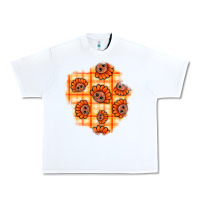 White Thanksgiving Turkey With Tartan Patch Urban Heavy Tee - BundleAndBundleShop