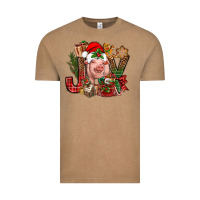 Vintage Coffee joy christmas with pig bbs Vintage Tee - BundleAndBundleShop