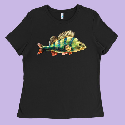 Perch Fish Ladies Tee Designed By Lillyallendesigns