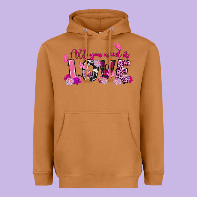 All You Need Is Love Valentine's Day Heavyweight Hoodie Designed By Fadigitalartstudio