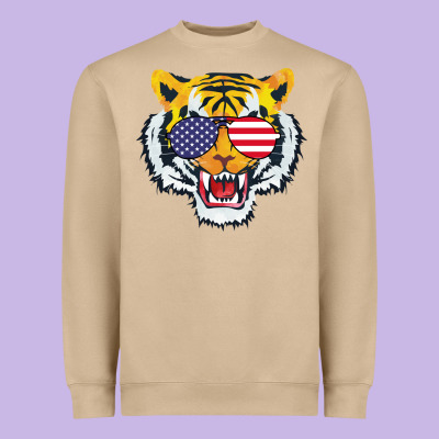 America Merica Tiger Heavyweight Sweatshirt Designed By Bettercallsaul
