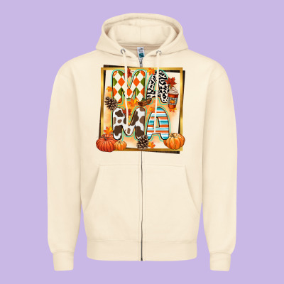 Fall Mama Zipper Hoodie Designed By Cowgirlartshop